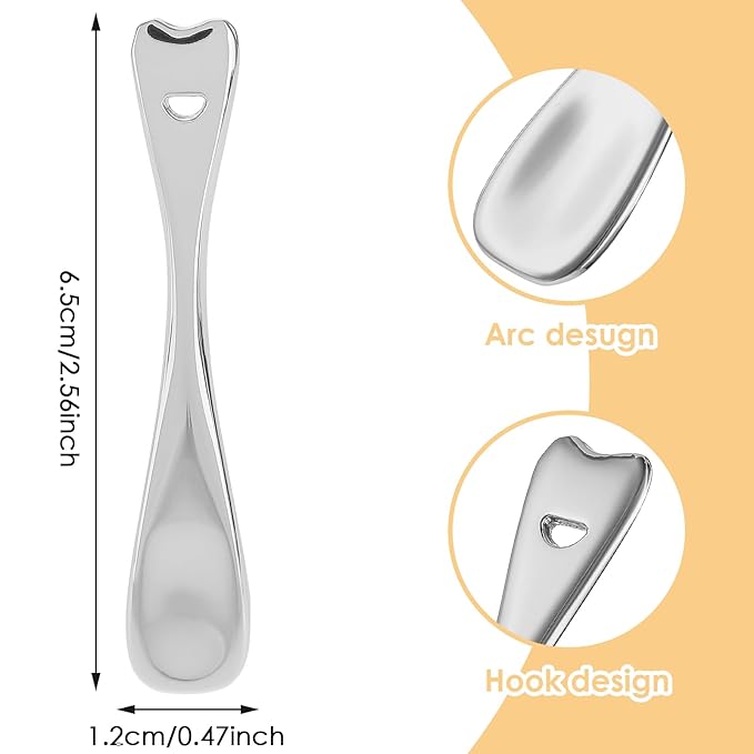 Sibba Mini Spoon Face Spatula Makeup Small Skincare For Cosmetics Mask Make Up Tool Beauty Skin Care Lotion Cosmetic Facial Spatulas Cream Product Moisturizer Applicator Tiny Scoop Lip Scooper