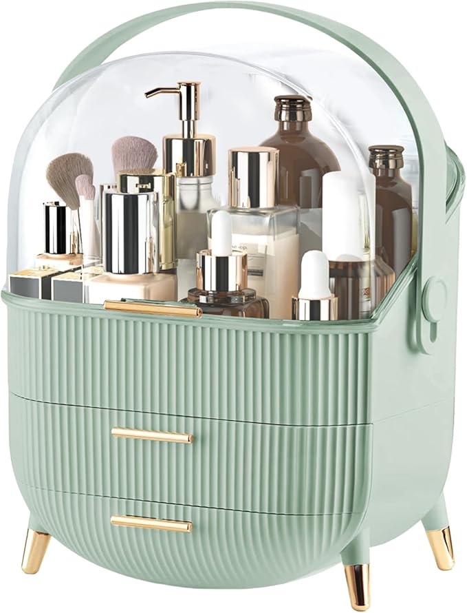Egg Makeup Organizer, Egg Shape(Oval) Makeup Storage Box Countertop Portable Vanity Cosmetics Organizer