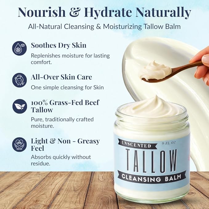 All-Natural Cleansing & Moisturizing Tallow Balm 9oz