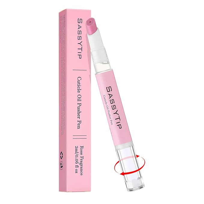 Ceramic Cuticle Pusher & Oil Pen, 2ml Rose/Lavender/Fragrance Free Scented Nail Care Pen, Gentle Cuticle Remover for Dry & Damaged Nails, Moisturize Strengthen Brighten (Pink3.0)