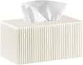 Larger Tissue Box Cover, Modern PU Leather Rectangular Facial Tissue Holder, Minimalist Tissue Organizer/Dispenser, Napkin Storage Box for Bathroom,Vanity Countertop, Nightstand, Office, Home Decor