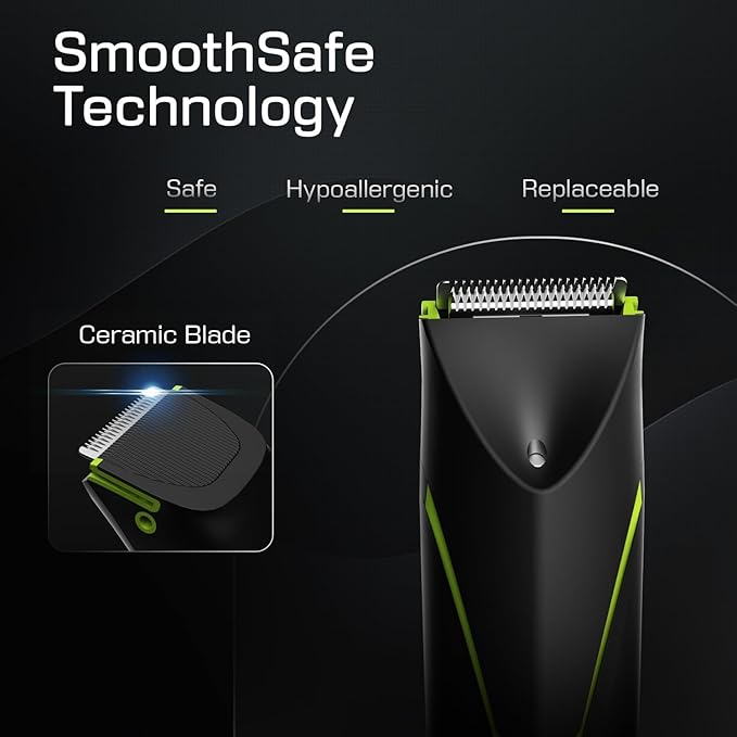 Electric Body Hair Trimmer for Men: Manscape Cordless Ball Body Shaver with Ceramic Blade Waterproof Pubic Hair Groomer Manscaping Rechargeable Wet/Dry Grooming Use for Chest Groin Legs Armpits Travel