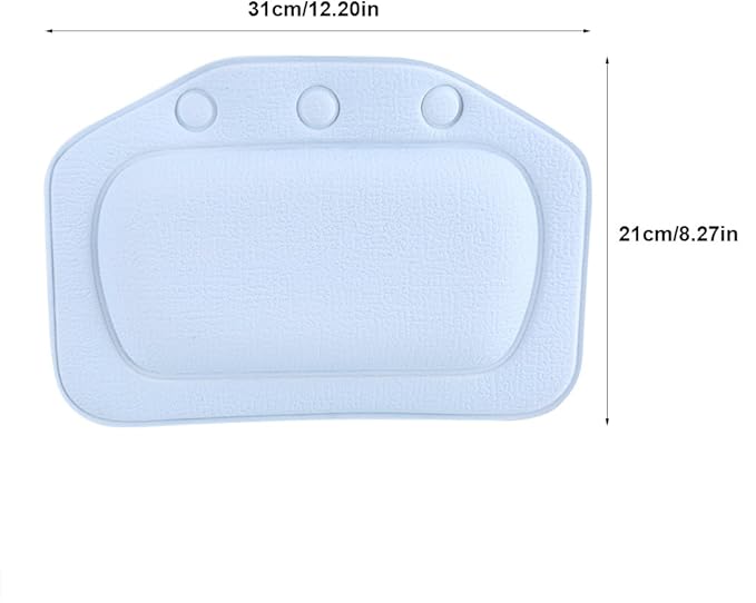 Bath Pillow, Bathtub Head Neck Support, Soft Foam Padded Spa Tub Headrest Back Shoulders Support Cushion Bathroom (Blue)