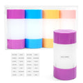 Olatay 4-in-1 Leak-Proof Travel Bottle ,4x60ml/2oz,with 2 Pre-printed Labels for Travel,Gym,Camping, Carry-On Toiletries Shampoo Lotion Bottle (Pink+Blue+Purple+Orange)