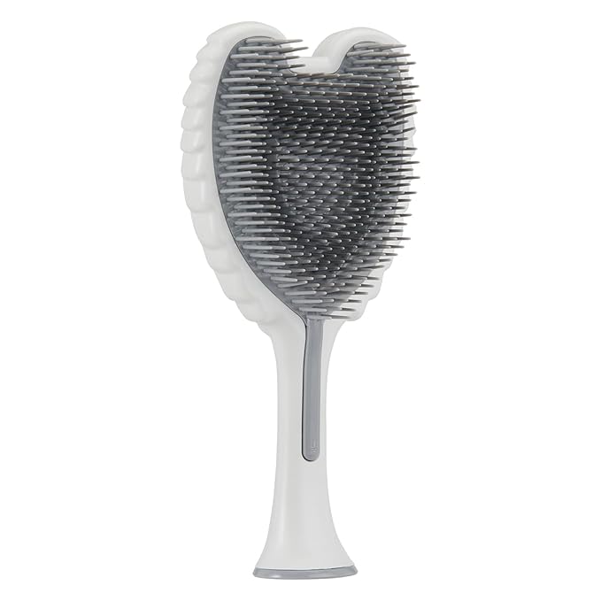 Detangling Hair Brush - Anti Static Angel Wing Hair Brush with Soft & Flexible Bristle for Straight & Wavy Hair - Tangle Angel Hair Detangler Brushes for Blow Drying & Shower - Matt White