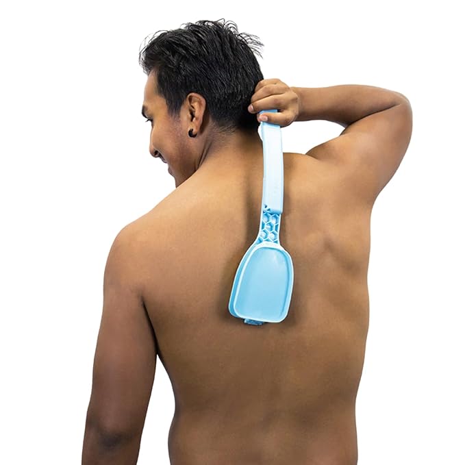 Bakslap Body Lotion Back Applicator for Self Use | Apply Cream and Lotion for Women, Men, Ideal for Elderly | Extendable Long Handle for Legs and Body - Blue