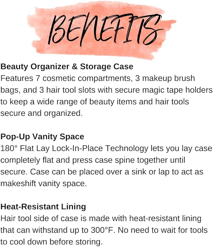 Calista Beauty Case Hair & Beauty Organizer, Pop-Up Vanity & Styling Station, Storage & Travel Case, Heat-Resistant Hair Tool Storage (Dove Grey)