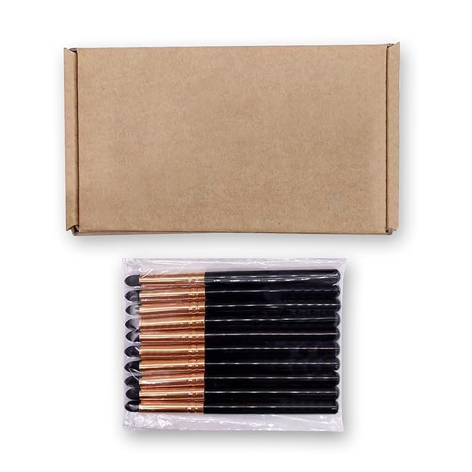 Eyeliner Smudge Brush Pencil Stick Set,10Pcs Professional Sponge Blending Makeup Tool for Eyeshadow and Eyebrow Reusable Applicator