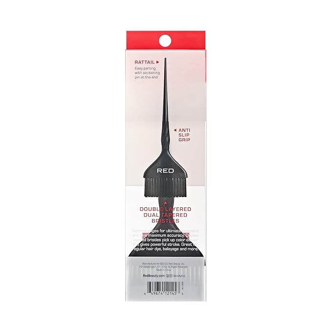 RED by Kiss Professional Dual Tapered Hair Dye Brush, Double Layered Bristles, Non-Slip Spiral Handle, Salon Precision Tool (Large)
