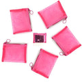 Patu Mini Zipper Mesh Bags, 4" x 5", Size S / A7, 5 Pieces, Beauty Makeup Lipstick Cosmetic Accessories Organizer, Small Travel Kit Storage Pouch, Pink