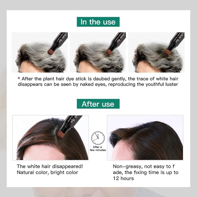 SEVICH Grey Hair Dye Brush Pens - Hair Root Touch Up Temporary White Hair Cover for Solon Home 20ml Darkbrown