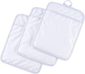 Anyi Pot Holders and Oven Mitts 7" X 9" Heat Resistant Pocket Pot Holder Set Feature of Non Slip Kitchen Hot Pad Oven Mitts, 3-Pack (White)