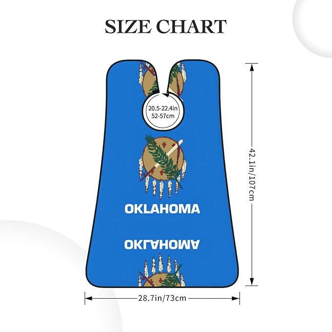 Oklahoma State Flag Print Beard Bib Apron For Men, Beard Hair Catcher For Men Shaving Trimming,Beard Cape Cloth