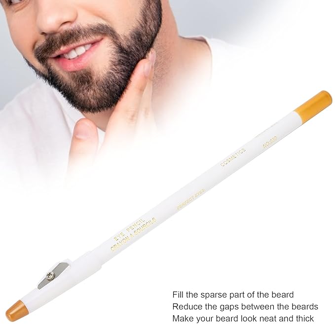 Beard Lineup Pen,ANGGREK White Hairline Pen Professional Beard Pencil Filler Household Beard Pencil Liner Shaping Styling Tool(White)