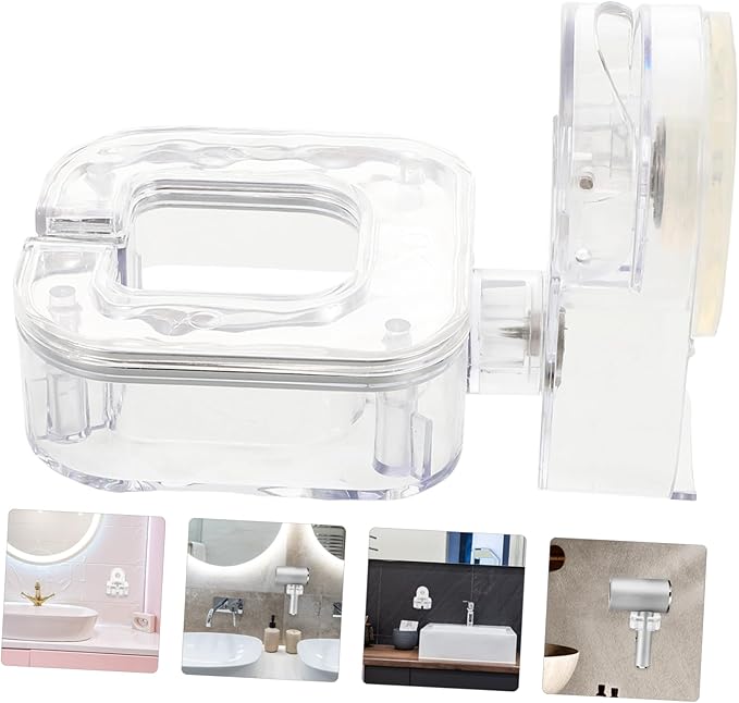 PRETYZOOM Hair Dryer Holder Suction Cup Wall-Mounted Beauty Tool Organizer for Home