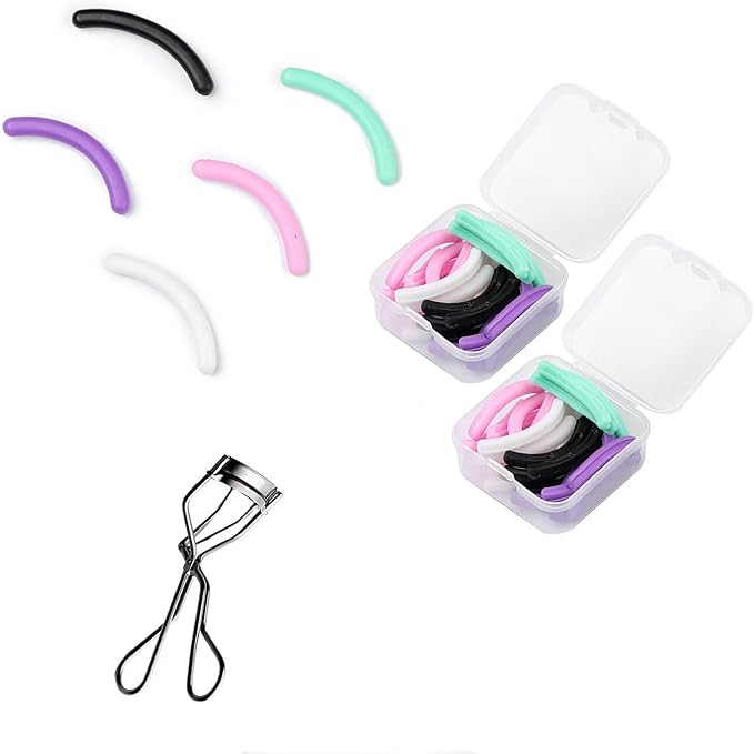 48 PCS Eyelash Curler Refill Pads Compatible with Shiseido Eye Lash and Cosmetic Accessory, Silicone Soft Rubber Curler for Universal Eyelash Curler, Colorful