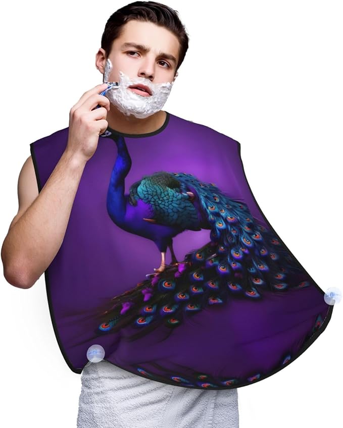 Tahiti Beach Print Beard Bib Shaving Apron, Beard Hair Trimming Cape Gift For Dad