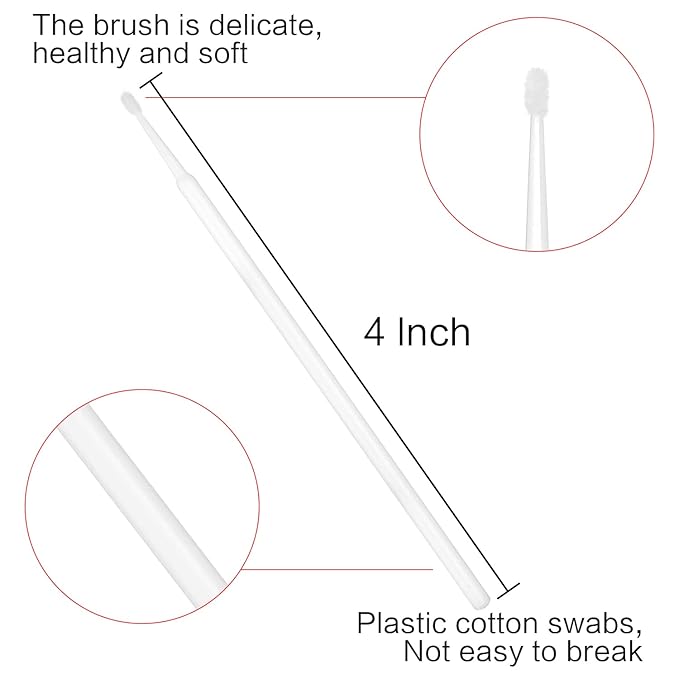 Akstore 600 PCS Disposable Micro Applicators Brush Eyelash Extension (White)