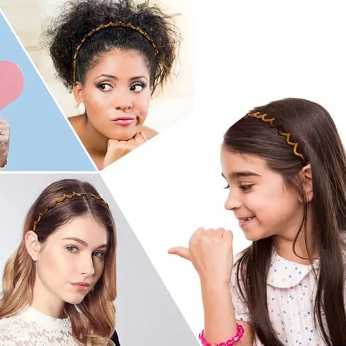 Zig Zag Headband for Women Men Comfortable & Wide Headbands for Yoga Gym Face Washing Workout Daily Use Classic 90s Plastic Hair Bands for Girls Teens | Cute Fashion Hair Accessories Gift & Valentine