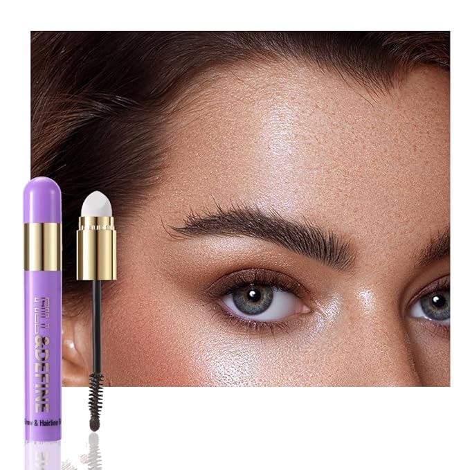 3 In 1 Hair Color Concealer Stick - Temporary Gray Hair Cover Up, Root Touch Up Hair Mascara with Precision Applicator, Waterproof Long Lasting for Eyebrows Beard Hairline 02# Dark Brown