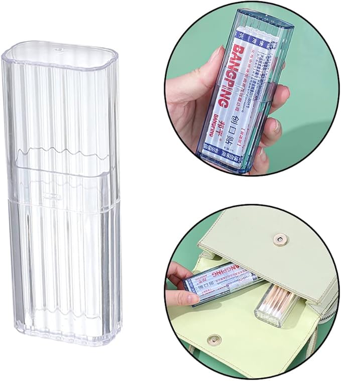 JIEDALIN 4 Pcs Cotton Swab Holder for Travel Mini Travel Swab Case Box for Makeup Sponge Cotton Swabs Hair Ties Floss Cosmetics Makeup Bedroom Travel