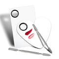 Stainless Steel Makeup Mixing Palette - 2Pcs, Includes Spatula, For Foundation/Eye Shadow/Mascara/Nail Polish/Pigment/Nail Art