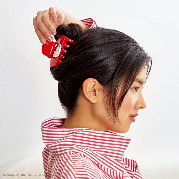 Kitsch Hello Kitty Recycled Plastic Puffy Medium Hair Clips for Women, Medium Claw Clips for Thick & Thin Hair | Ideal Gifts for Women, 1 Piece