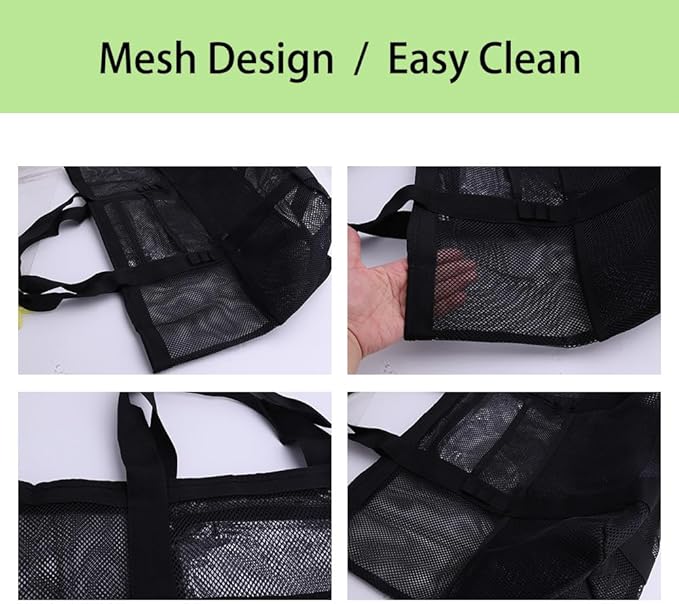 Smanllan Horse Grooming Organizer Bag,8 Pockets Waterproof Horse Grooming Tote Bag with Mesh (White)