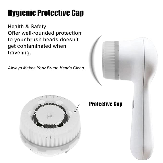 Brushmo Brush Head Replacements Compatible with Clarisonic Mia 1, Mia 2, Mia Fit, Alpha Fit, Smart Profile Uplift and Alpha Fit, Sensitive Facial 4 Pack (Sensitive)