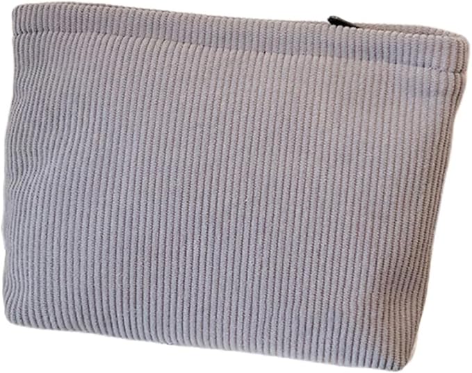 SxoSyo Cosmetic Bags for Women Makeup Bag Large Capacity Purse Travel Toiletry Zipper Storage Pouch Make up Brushes Organizer for Gifts (Corduroy, light grey)