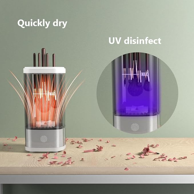 Makeup Brush Cleaner, LIFEES Premium Electric Makeup Brush and Sponge Cleaner Machine Super-Fast Dry and Deep clean, Automatic Makeup Brush Cleaner Solution for Makeup brushes & tools