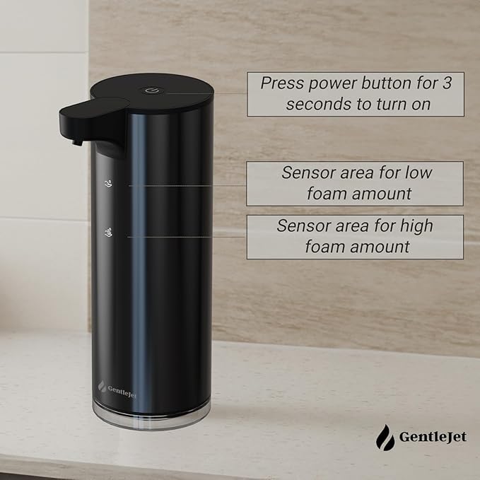 EasyFoam Automatic Foaming Soap Dispenser – Touchless Sensor, USB-C Rechargeable, 304 Stainless Steel, IPX5 Waterproof for Bathroom Kitchen Sink, 280 ml