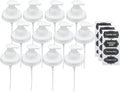 Jarmazing Products Mason Jar Foaming Soap Dispenser Lids - Includes Waterproof Stickers! (12, White)