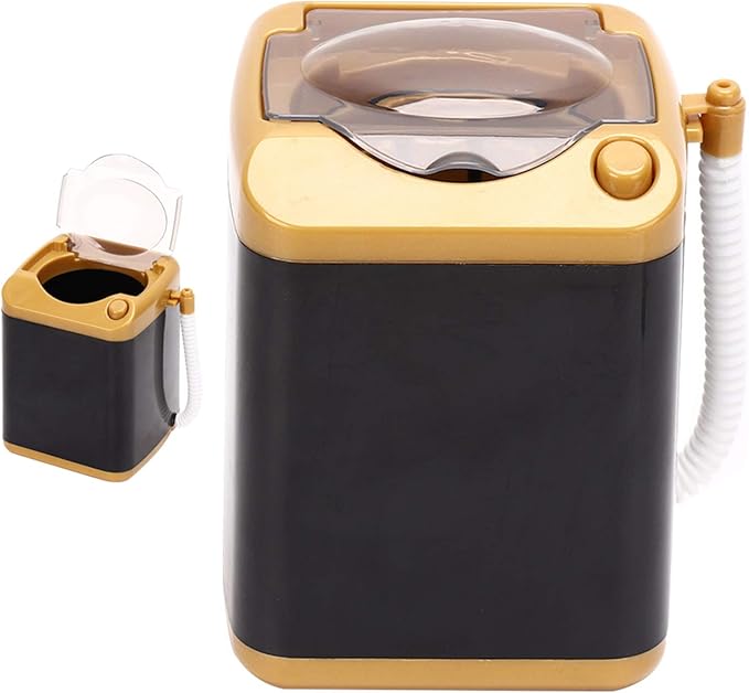 Electric Washing Machine, Washing Machine, Mini Electric Brush Washing Machine for Cleaning Cosmetic Tool Girls Ladies(gold)