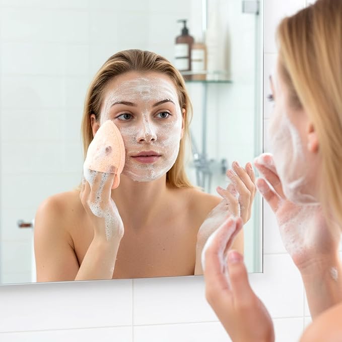 6Pcs Facial Sponges for Washing Face - Reusable Makeup Remover Pads for Daily Face Wash Scrubber