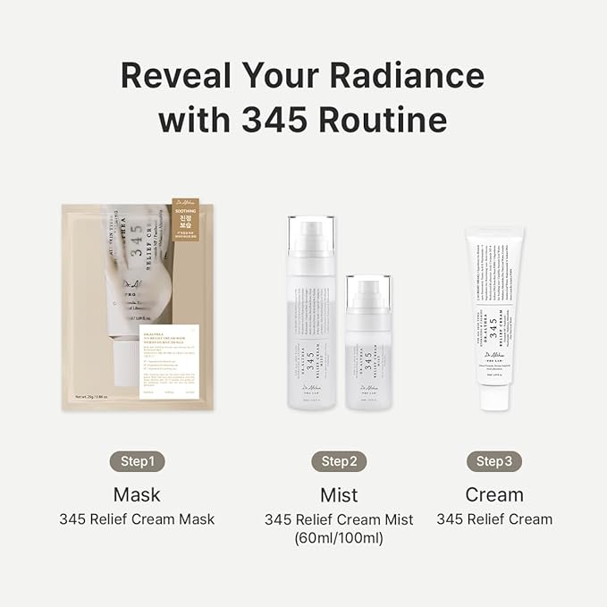 Dr.Althea 345 Relief Cream & Mist Duo | Soothing Recovery & Moisture for Sensitive Skin | Korean Vegan Skin Care Set for All Skin Types