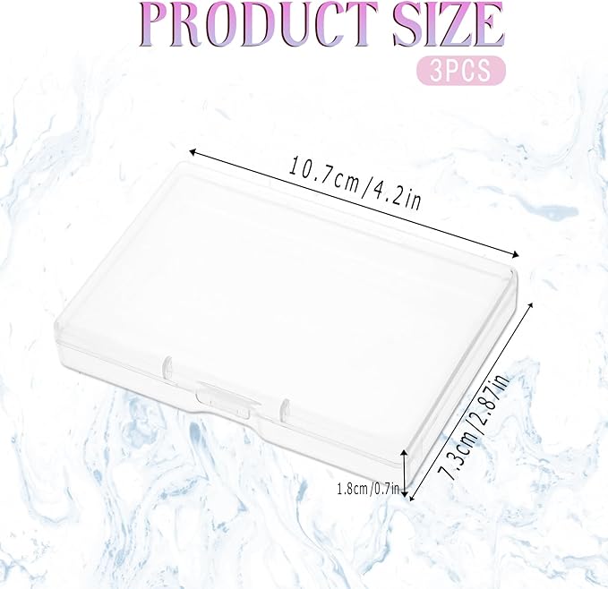 KALIONE 3-Piece Portable Travel Cotton Pad Holder - Bathroom Vanity Countertop Storage Organizer - Cotton Ball & Swab Dispenser - Transparent