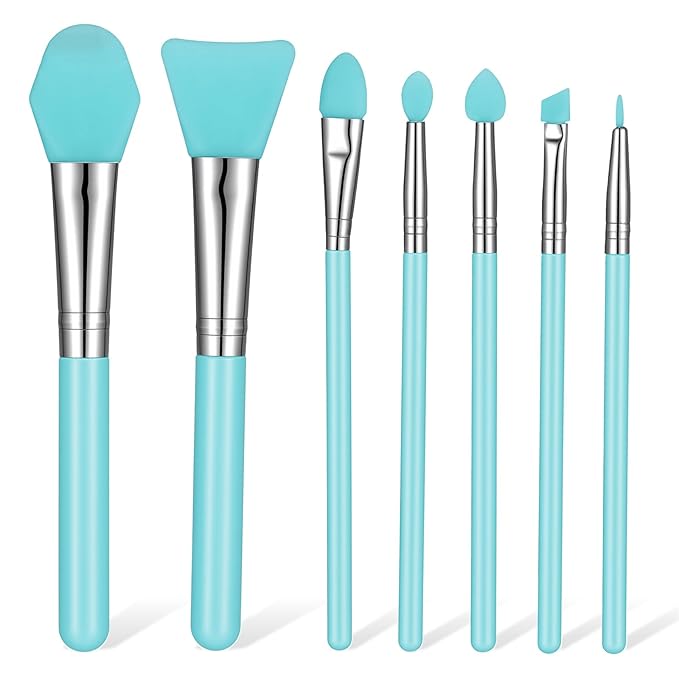 7 PCS Silicone Makeup Brushes, Makeup Applicator Tool Silicone Applicator Brushes for Resin Epoxy Art Crafting Cream