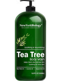 New York Biology Tea Tree Body Wash for Men and Women - Moisturizing Body Wash Helps Soothe the Skin - Refreshing and Hydrating Cleanser for Body and Feet - 16.9 Fl Oz