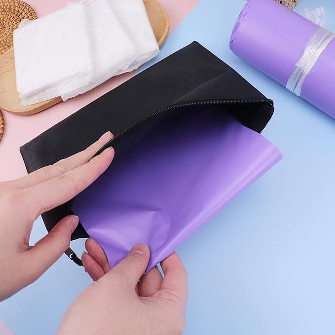Sanitary Disposal Bags Pack of 200,Sanitary Napkin Disposal Bags Purple Opaque Bags 7x12 inches Feminine Personal Disposal Bags for Tampons,Sanitary Pads,Sanitary Liners(with 2pcs Storage Bag)