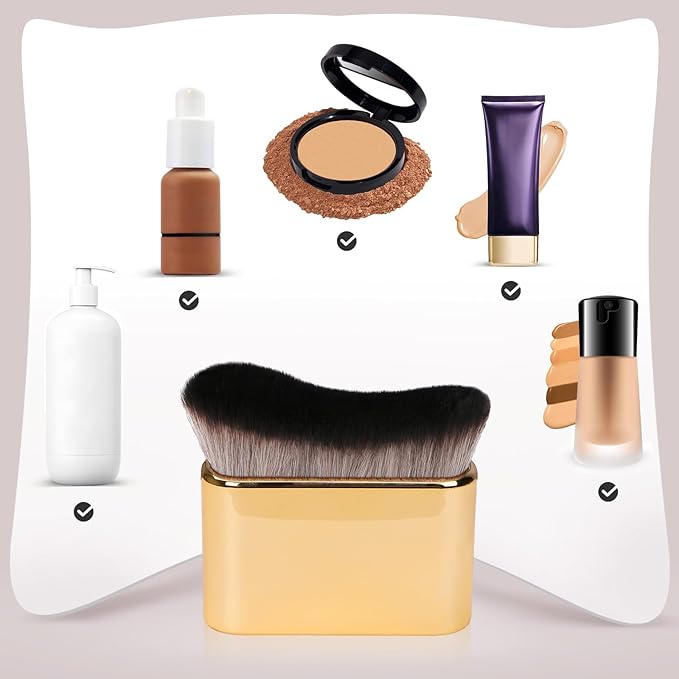 UNIMEIX Self Tanner Brush Sunscreen Body Makeup Brush Kabuki Blend Applicator Spray Tan Blending Beauty Brush for Body Coverage Perfector(Yellow)