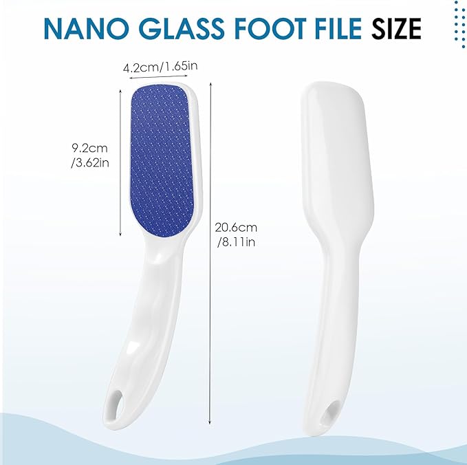 Nano-Glass Foot File Hard Skin Remover, Foot File Callus Remover with Non-Slip Ergonomic Handle, Professional Foot Care Tools