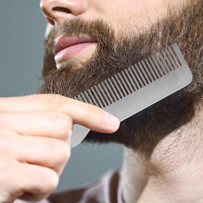 Beard Bib Apron, Beard Hair Catcher for Men Shaving, Non-Stick Beard Cape Grooming Cloth, Waterproof, with 2 Suction Cups,Beard Comb,Beard Brush (Type A beard‘s)
