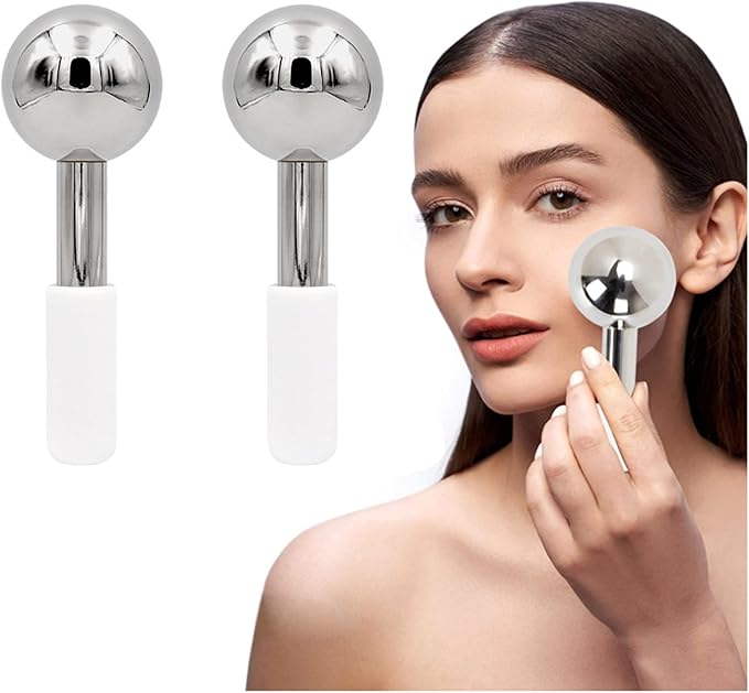 Unbreakable Cryo Stick for Beauty Routines,360 Ice Globes for Face & Eyes,Portable Facials Cold Roller Colling Globes Unbreakable Stainless Steel Cryo Stick