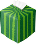 Funny Fruit Tissue Box Cover Summer Cute Green Watermelon Square PU Leather Waterproof Tissue Box Holder for Car Bathroom Bedroom Office Tabletop Decor
