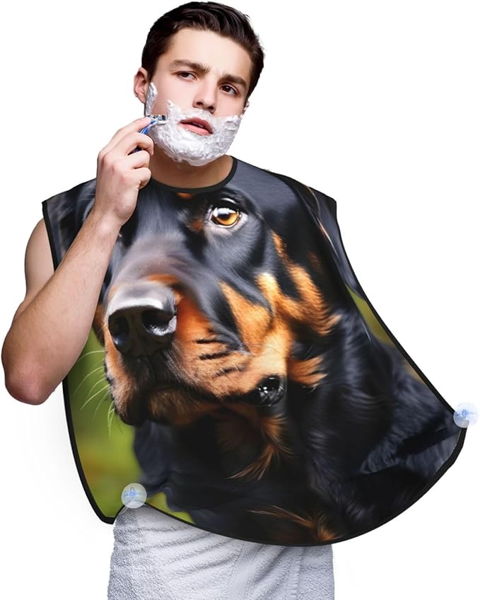 Rabbit Background Print Beard Bib Shaving Apron, Beard Hair Trimming Cape Gift For Dad