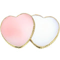 2Pcs Resin Nail Art Palette, Nail Polish Palette, Gold Edge Nails Holder Display Board, Cosmetic Mixing Tools for Nails Art(Heart Shaped White,Pink)