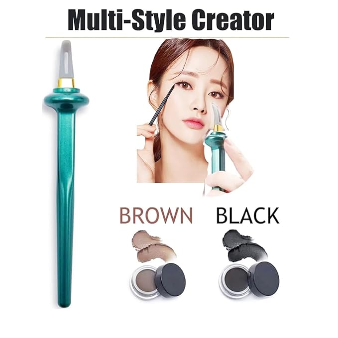 Arcbelle Eyeliner Set - Waterproof & Smudge Proof Cream Eyeliner with Silicone Brush, No-Skip Precision Tip for Winged & Classic Eye Makeup, Long-Lasting Black & Brown Multi-Purpose Makeup Tool
