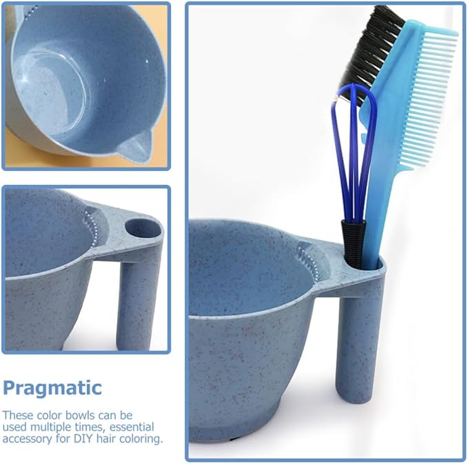 minkissy Hair Dye Mixing Bowl Portable Ergonomic Handle 6.69X3.54X3.14In Color Tint Bowls for Salon and Home Diy Hair Coloring