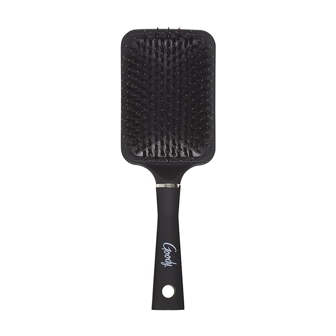 Goody Detangle It Paddle Brush, Black, Custom Style Detangler with Nylon & Boar Bristles, Use as a Detangling or Styling Brush to Tackle Tangles & Knots, For Thick Hair